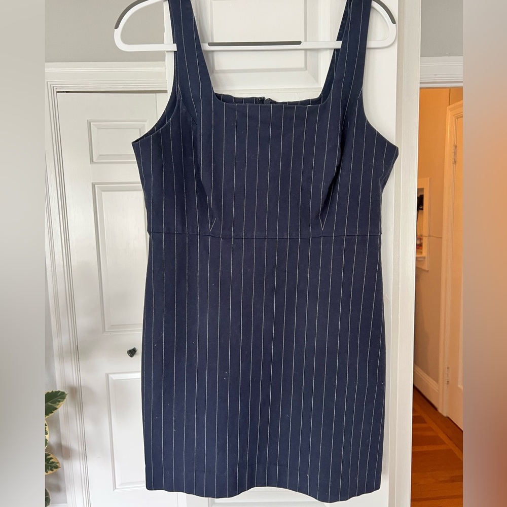 Favorite Daughter The Break-Up Tank Minidress in Navy Pinstripe, size 12
